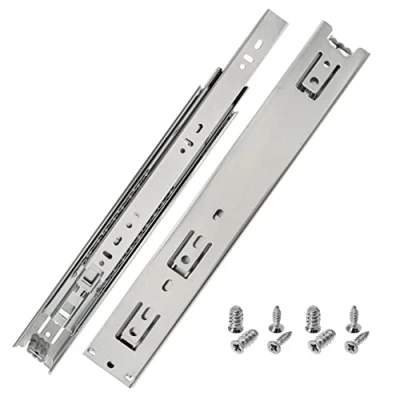 Immagine di HELPMATE Set di 2 guide per cassetti Softclose, estraibili completi, 300 mm, 1 paio pezzi, con sistema estrazione, cassetti, in acciaio zincato, argento, materiale fissaggio incluso