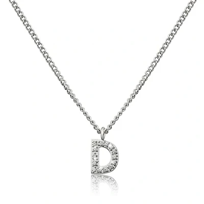 Immagine di GD GOOD.designs EST. 2015 Catena con lettere in argento da donna I Collana skin friendly ciondolo iniziale di acciaio inossidabile argento. (D)