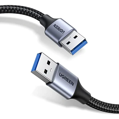 Immagine di UGREEN Cavo USB 3.0 Maschio A in Nylon Alluminio, da Tipo 5Gbps Ad Alta Velocità per Case Disco Rigido, Hub USB, TV Box, Computer, Portatile 1M