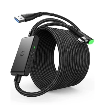 Immagine di INIU Cavo Link 5m, Compatibile con Meta/Oculus Quest 3/2/Pro e Pico 4 Steam VR/PC di gioco, Trasferimento Dati ad Alta Velocità, USB a 3.0 C Lnk Cable per VR Headset, Porta separata
