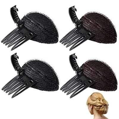Immagine di 4 pezzi Inserti spugna Styling Inserto Capelli bump it up volume Base dei clip in Strumento Pettine Accessori per Donne Ragazze Acconciatura Fai da Te
