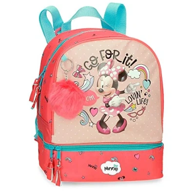 Immagine di Disney Minnie Lovin Life Zaino con porta merenda Multicolore 23 x 28 13 cm Microfibra 8,37 L, multicolore, spuntino