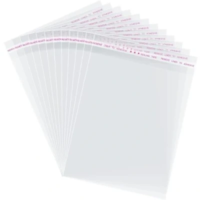 Immagine di MGE 100 Sacchetti in Plastica Trasparente 18x25 cm, Buste Trasparenti Cellophane Richiudibili con Chiusura Ideali per Regalo, Caramelle, Biscotto