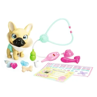 Immagine di Simba 105950056 Pamper Petz Dog Dottore, 17 cm, Frenchie con funzione di bere e bagnato, pannolino cambiamento colore, oltre 10 accessori medici, testa gambe mobili, suono, dai 3