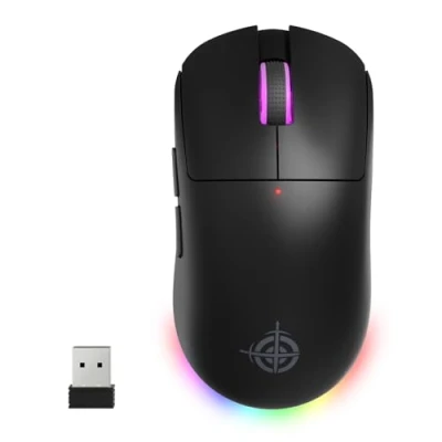 Immagine di ATTACK SHARK X MAGIC REFINER G6 Mouse da gioco wireless, leggero 72 g, 24000 DPI, frequenza di polling 1000 Hz, wireless BT/2.4G/cablato, RGB, 750 mAh, con grip tape per PC/Mac Nero