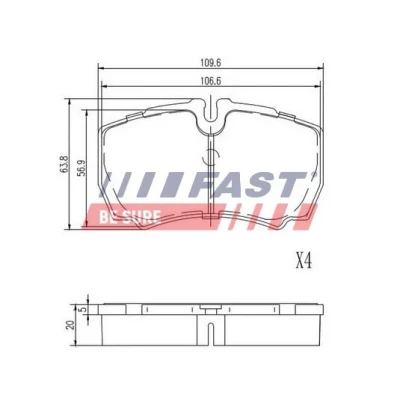 Immagine di FAST FT29092HD Kit pastiglie freno Assale posteriore Predisposto per contatto segnalazione usura IVECO: DAILY 4, 6 Pritsche/Fahrgestell, 3