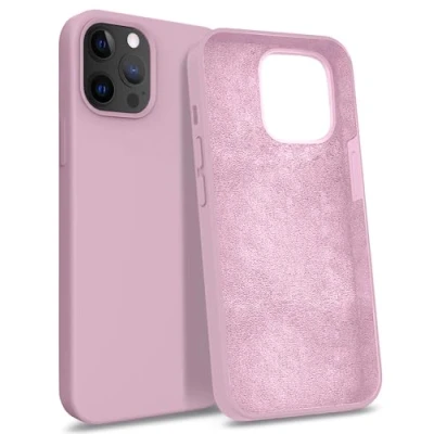 Immagine di MyGadget Custodia per iPhone 12 Pro Max Hardcase con Strato Microfibra &amp; Cover Silicone Resistente Protezione Antigraffio Antiurto Rosa