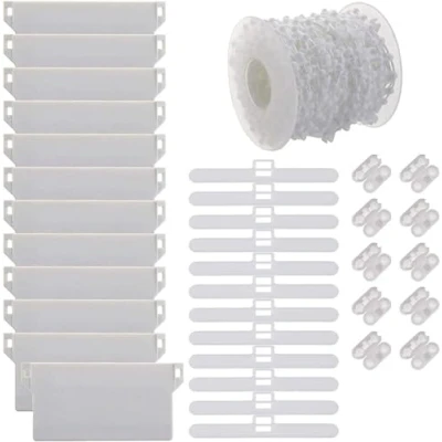Immagine di Kit di riparazione per tende verticali, con catena da 10 m e connettore, ricambio fai te, accessori verticali ganci superiori, 127 mm