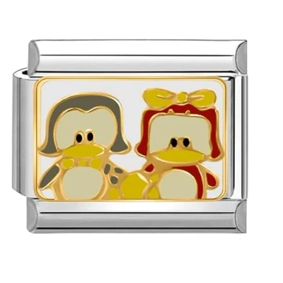Immagine di Quiges Charm Link in acciaio inox 9mm compatibile con i braccialetti di stile Nomination #628