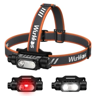 Immagine di Wurkkos Torcia Frontale LED Ricaricabile,2500L Super Luminosa Lampada con Sensore Movimento,4 Modalità di Illuminazione,Dimmerabile Senza Livelli da Testa per Campeggio/Corsa/Pesca