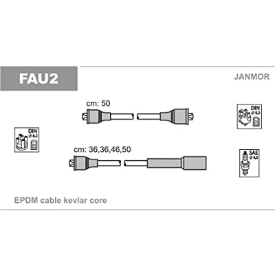Immagine di JANMOR FAU2 Kit Cavi Accensione FIAT: Panda I Hatchback, Uno Hatchback