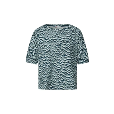 Immagine di Street One Gemustertes Batwing Tshirt con stampa, Donna, Taglia: 52, Blau