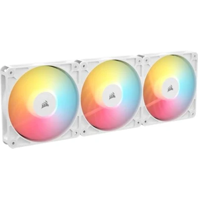 Immagine di CORSAIR RS120 R Ventole ARGB 5V PWM 120mm Inverse Flow 3 Pezzi 8 LED RGB, Rotore Inverso, Alta Pressione Statica, Daisy Chain, Cuscinetto Magnetico, Modalità Zero RPM Bianco