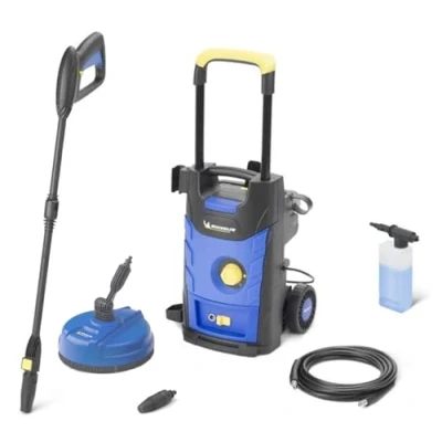 Immagine di Michelin Idropulitrice MPX16EP, ad Alta Pressione, per Auto ed Esterni Casa, con Lavapavimenti, Pressione max 125 bar, Portata 420 l/h, Assorbimento 1600 W