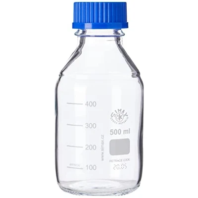Immagine di Flacone di vetro borosilicato per laboratorio, 500 ml, SIMAX/VWR (Duran Pyrex equivalente)
