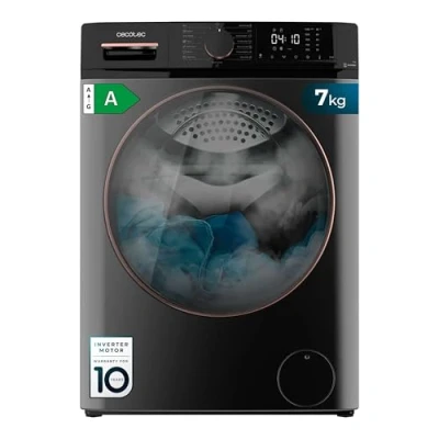 Immagine di Cecotec Lavatrice Carica Frontale 7kg Bolero Dresscode 7610 Inverter Steel A. 1400 Giri/Min, Motore Plus, 15 Programmi, Funzione Vapore, Classe A, Display LED, Sicurezza Bambini