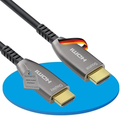 Immagine di sonero® cavo HDMI 2.0b da 20 m, fibra ottica ibrida, UHD 2160P, 4K60Hz, 4:4:4, HDR, 18 Gbps