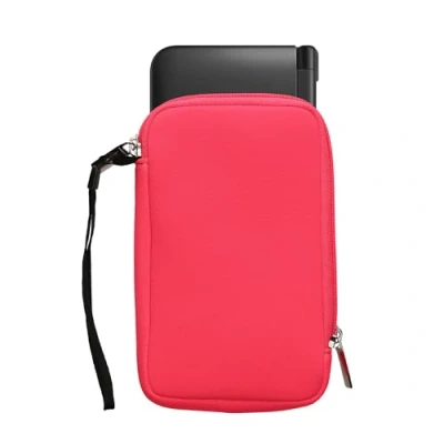 Immagine di kwmobile Custodia Protettiva Compatibile con Nintendo 3DS XL Astuccio Chiusura Zip in Neoprene rosa shocking