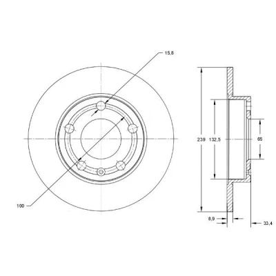 Immagine di TOMEX brakes Disco freno VOLKSWAGEN: Golf 4, 4 Variant, Bora AUDI: A3 Hatchback, TT Coupe, Roadster, SKODA: Octavia I Hatchback