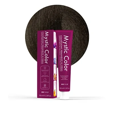 Immagine di Mystic Color Colore Castano Freddo 4.11 Tinta per Capelli Colorazione Professionale in Crema a Lunga Durata Bianchi Con Cheratina Idrolizzata, Olio di Argan e Calendula 100 ml
