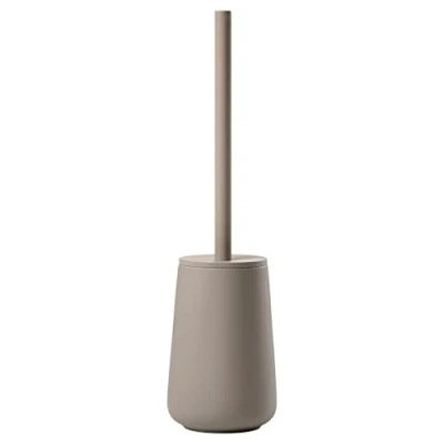 Immagine di Zone Denmark Nova One Scopino per WC in ceramica con porta spazzolino, rivestimento morbido touch, diametro 10,3 cm, altezza 37 colore: tortora