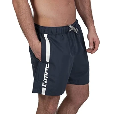 Immagine di Ript Performance Uomo Essentials Pantaloncini da bagno a rapida asciugatura con protezione solare UV 50, Marina/Bianco, S