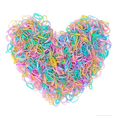 Immagine di Cooetr 1000 Pezzi Mini Elastici Gomma Multicolore Elastico Morbidi per Capelli Piccoli, Bambini Capelli, Trecce Acconciatura da Sposa, e di Più