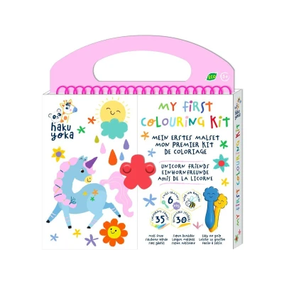 Immagine di Avenir Haku Yoka Unicorn Friends My First kit da colorare, colorare con 6 pastelli a cera d&#039;api Smile, certificato FSC