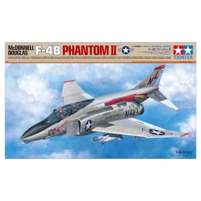 Immagine di TAMIYA, 61121 000 1:48 F 4B Phantom II Mcdonnell Douglas Vettore Aereo, Riproduzione Fedele all&#039;originale, modellismo, in plastica, per Fai da Te, Hobby, assemblaggio, Non Laccato