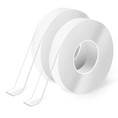 Immagine di Art3d nastro biadesivo con nanotecnologia (2 rotoli da 300 cm), multiuso in schiuma trasparente per moquette, incollare oggetti/cornici/montare creazioni alla parete