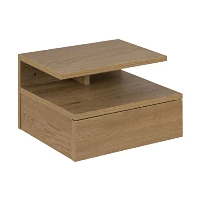 Immagine di AC Design Furniture Fia Comodino per Montaggio a Parete Effetto Quercia con 1 Cassetto e Vano Giorno Mobili Camera da letto Armadietto H: 22,5 x B: 32 L: 35 cm