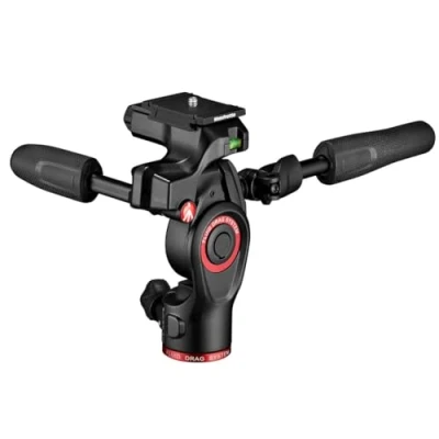 Immagine di Manfrotto Befree Testa treppiede a 3 vie, in alluminio, carico utile 6 kg, per treppiedi da viaggio, con manici pieghevoli, sistema di trascinamento fluido, foto e video, attrezzatura