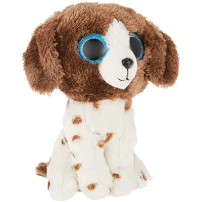 Immagine di TY peluche Beanie Boos Cane Muddles Bianco e marrone Cagnolino con occhioni azzurri glitter Il gli occhi grandi scintillanti 15 Cm 36249