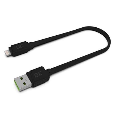 Immagine di Cavo USB A Lightning 25cm piatto corto Nero per Apple iPhone 14 13 12 11 SE Pro Max X XR XS 8 7 Plus 6 6S 5 5C 5S iPad Air/Pro/Mini iPod