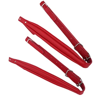 Immagine di Wakects Tracolla per Fisarmonica, Coppia Tracolle 2 Pezzi Cinghie di Spalla Fisarmonica Regolabile in Pelle 16 120 Bassi(43 * 8 5cm Rosso)