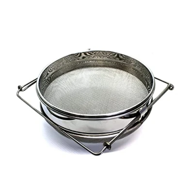 Immagine di Colino Per miele estensibile con doppio setaccio. Filtro a maglia fine miele, in acciaio inossidabile. marmellata, polvere, olio