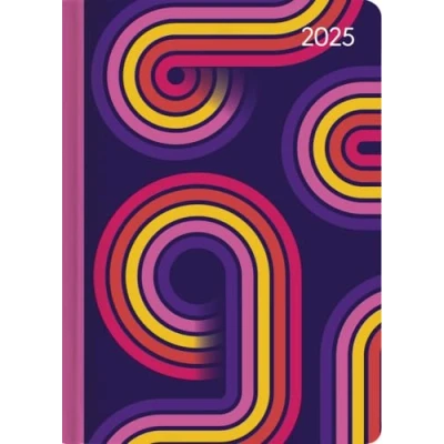 Immagine di Lady Journal Retro 2025 Taschenkalender A6 (10,7x15,2 cm) Weekly 192 Seiten Notiz Buch Termin Planer Alpha Edition