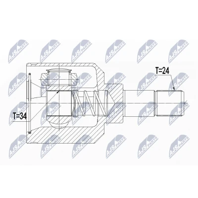 Immagine di NTY NPW CT 056 Kit Giunto Omocinetico sul lato del cambio