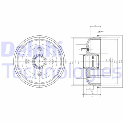 Immagine di DELPHI BF468 Freni a Tamburo senza anello sensore ABS 239mm FORD: FIESTA 4, KA Hatchback, 5 Van