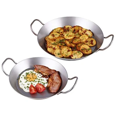 Immagine di chg Set di 2 padelle in ferro con manici, Ø 24 e 28 cm, ferro, argento, cm