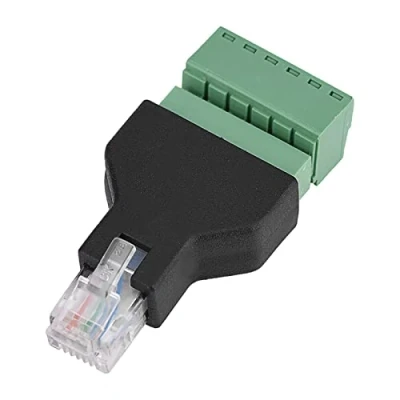 Immagine di Zerone RJ12 6P6C Maschio a 6 terminali vite Connettore Adattatore CCTV