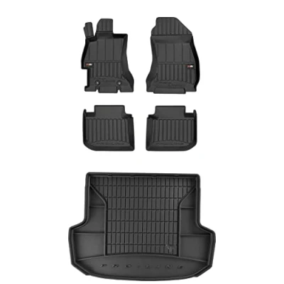 Immagine di FROGUM ProLine 3D Esclusivi Tappetini auto in gomma e vasca baule bagagliaio su misura per Subaru Levorg 2014 2020 I bordi più alti