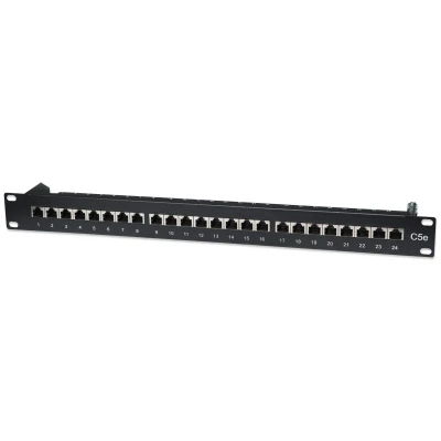 Immagine di Intellinet 513487 24 Porte Patchpanel di rete 483 mm (19) CAT 5e 1 U Nero