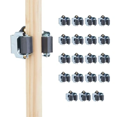 Immagine di Relaxdays Ganci Porta Attrezzi da Giardino, Set 20 Appendi Portascope e Utensili Casa, Ferro Poliresina, Nero Argento, 5 x 4,5 cm