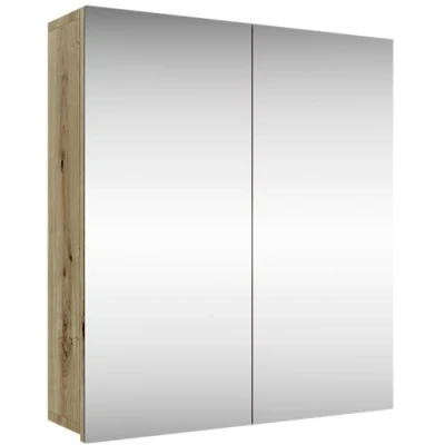 Immagine di Planetmöbel Merkur Armadio a specchio da bagno, larghezza 60 cm, con specchio, in rovere Artizan, x 67 16 cm