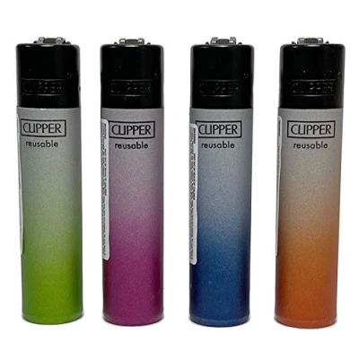 Immagine di Clipper iHats London UK Collection Accendini classici in colori metallizzati, 4 pezzi