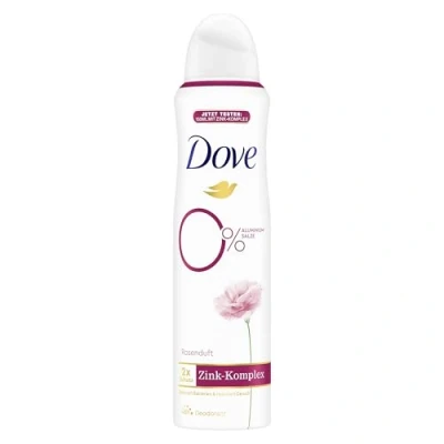 Immagine di Dove deodorante spray profumo di rosa con complesso zinco nutriente e 0% sali alluminio 150 ml