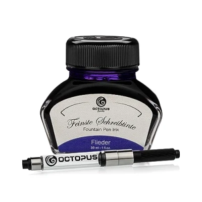 Immagine di Octopus Fluids Flieder Inchiostro da scrittura incluso convertitore, per penna stilografica in bicchiere d&#039;inchiostro, calligrafia, Viola 30ml