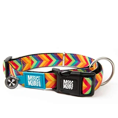 Immagine di Max &amp; Molly Gotcha! collare per cani con Smart ID, imbottito in neoprene design di grossa taglia, impermeabile, confortevole, regolabile, Summertime, L
