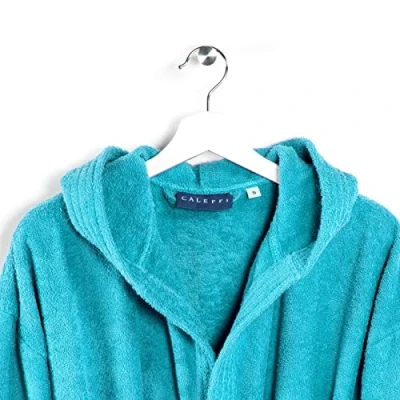 Immagine di Caleffi Minorca Accappatoio con Cappuccio, Cotone , Acqua, XL, 1002422